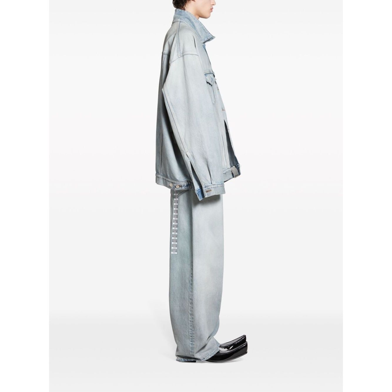 Balenciaga Denim jacket with flap pockets and drop shoulder Jackets Balenciaga White Smoke