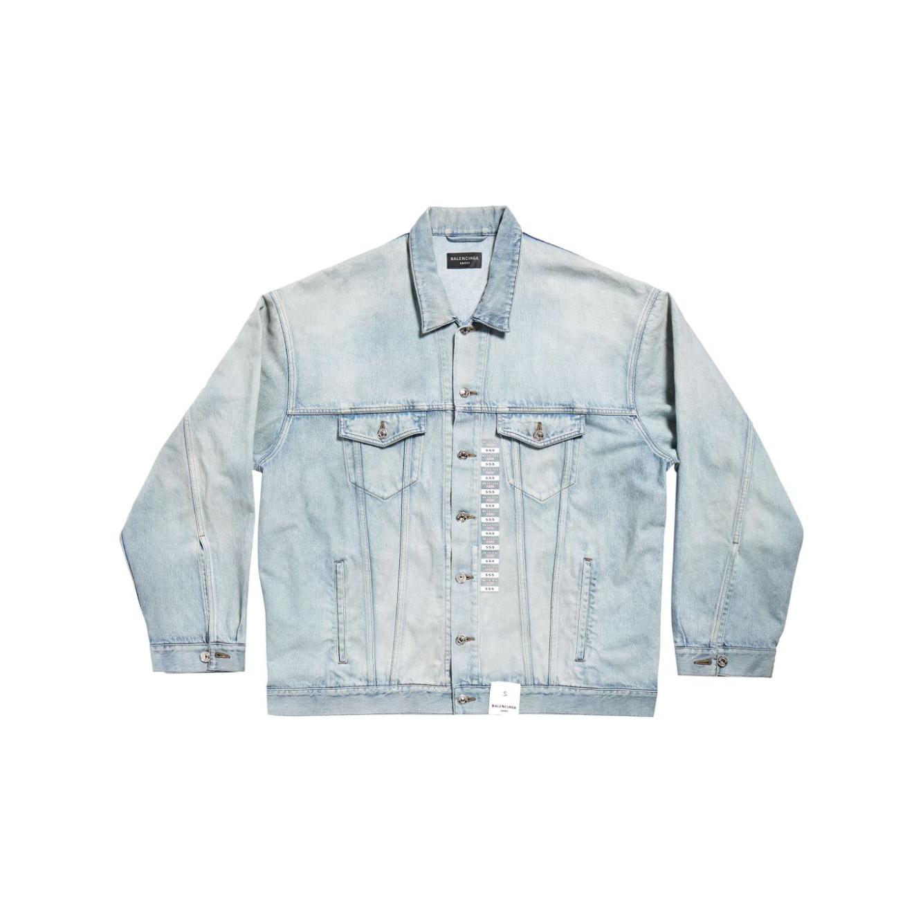 Balenciaga Denim jacket with flap pockets and drop shoulder Jackets Balenciaga Light Gray