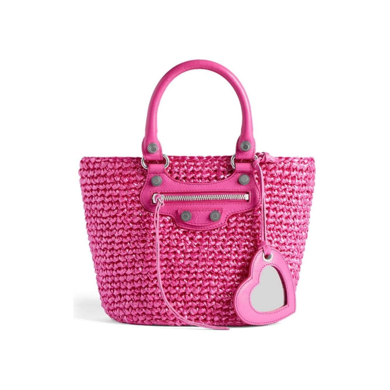 Balenciaga small shoulder bag Le Cagole Panier Shopper Balenciaga Pale Violet Red