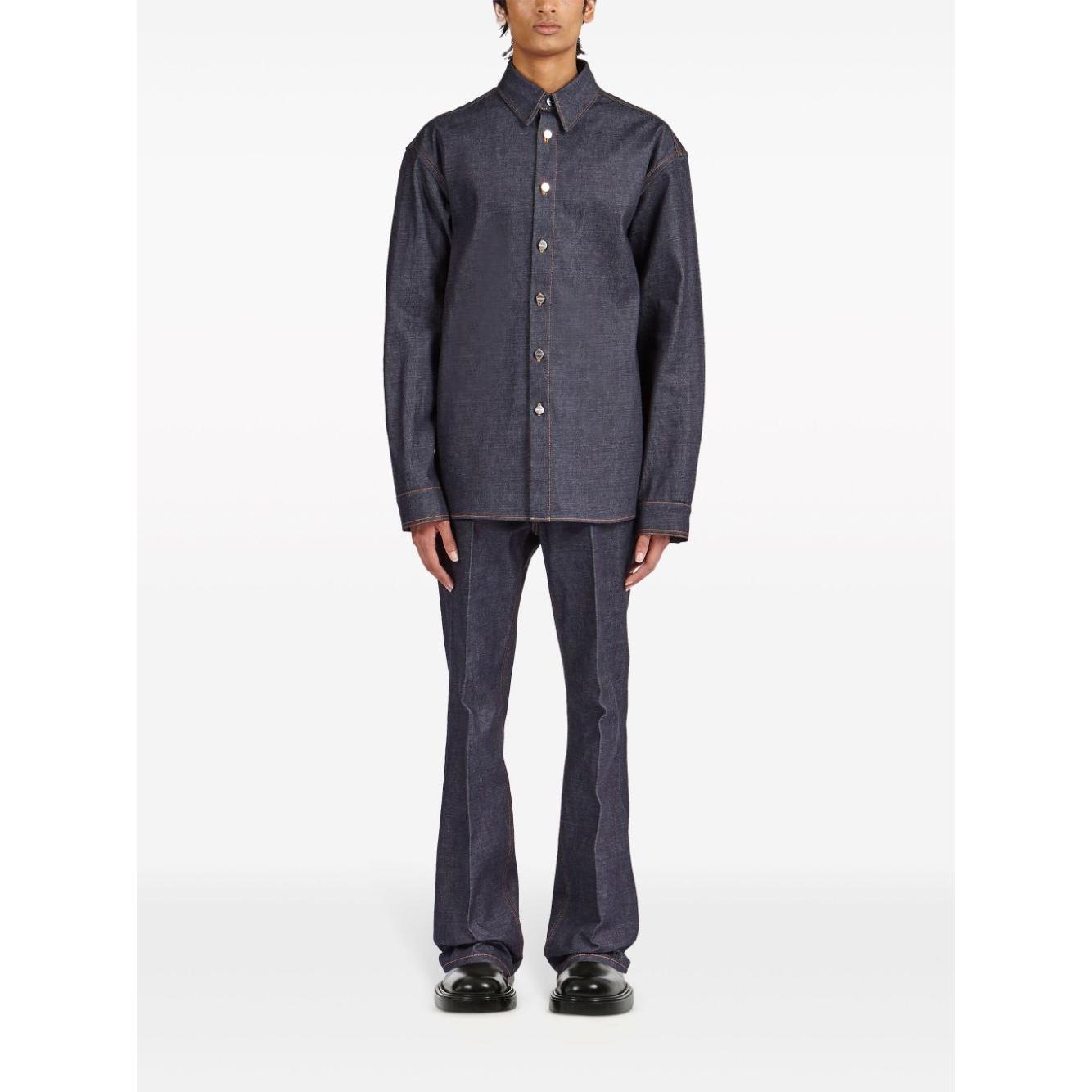 Ferragamo Shirts Blue Shirts Ferragamo Dark Slate Gray