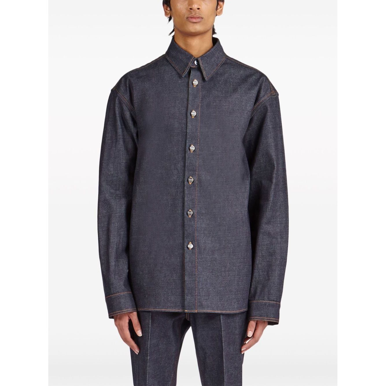 Ferragamo Shirts Blue Shirts Ferragamo White Smoke