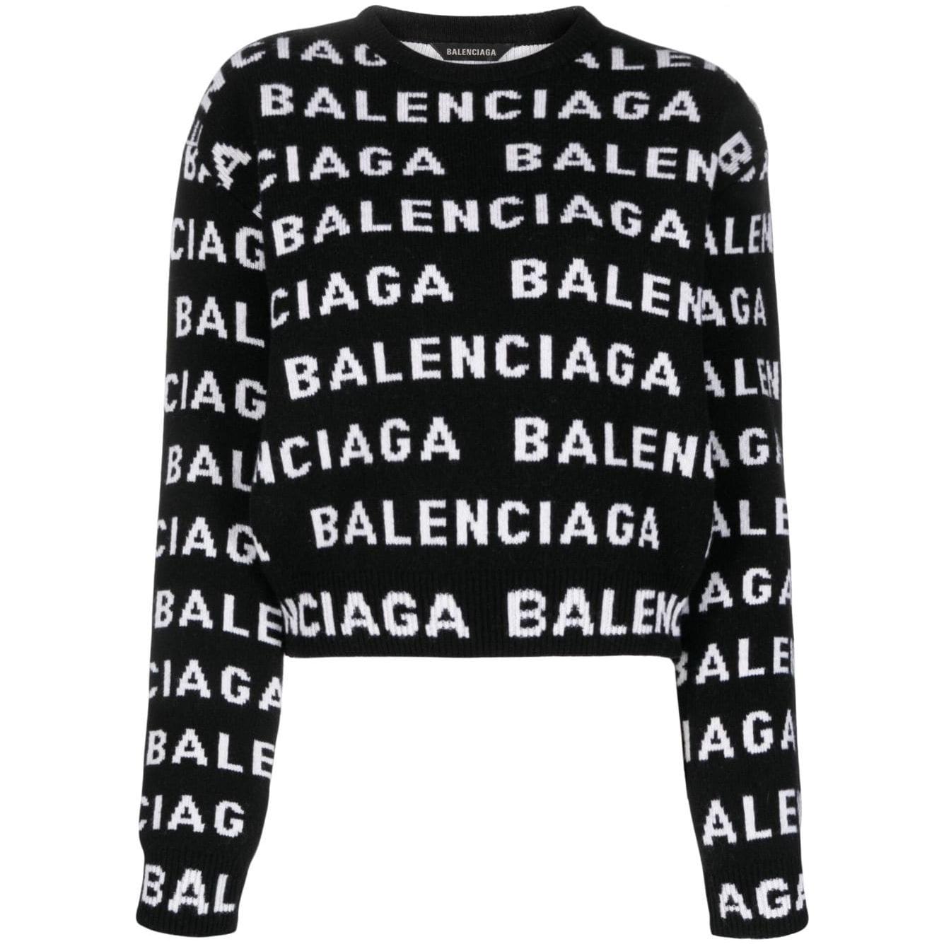 Balenciaga Logo wool sweater Topwear Balenciaga Light Gray