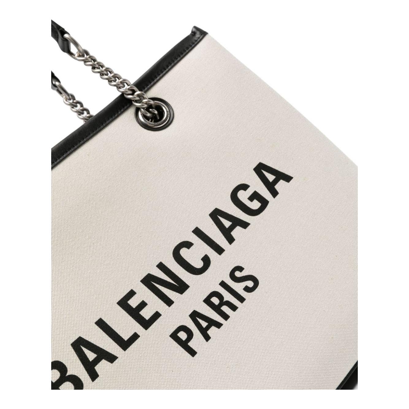 Balenciaga Logo Print Canvas Tote Bag Shopper Balenciaga Light Gray