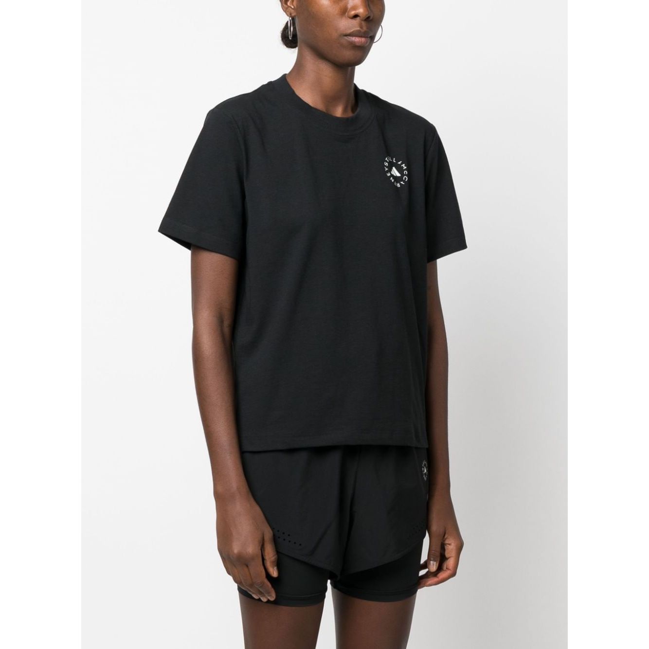 Adidas By Stella McCartney T-shirts and Polos Black Topwear Adidas By Stella McCartney Lavender