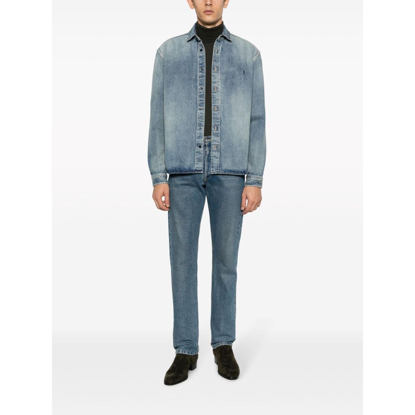 Saint Laurent Shirts Clear Blue Shirts Saint Laurent White Smoke