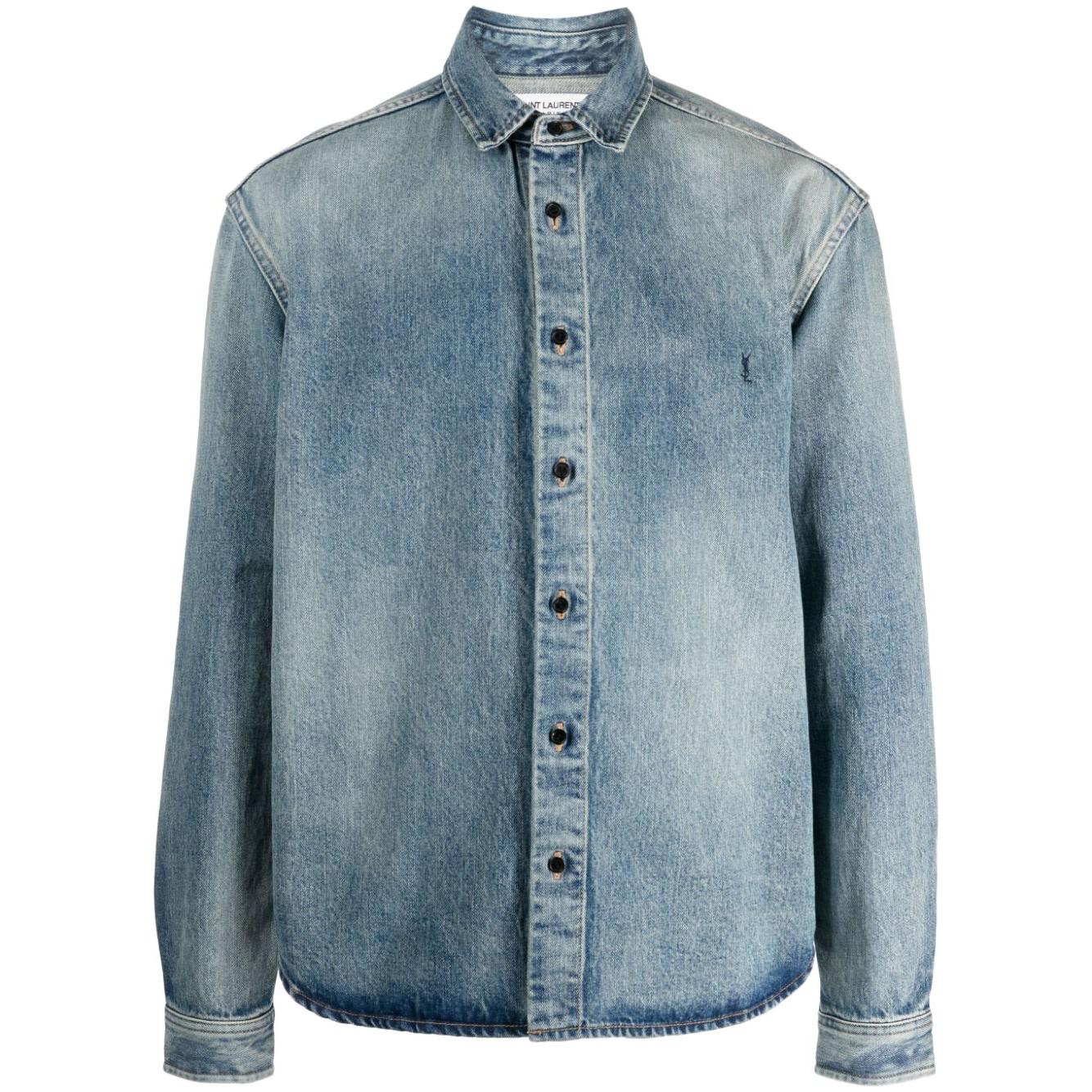 Saint Laurent Shirts Clear Blue Shirts Saint Laurent Light Slate Gray