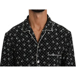 Dolce & Gabbana Black Skull Print Silk Sleepwear Shirt TSH4013-39