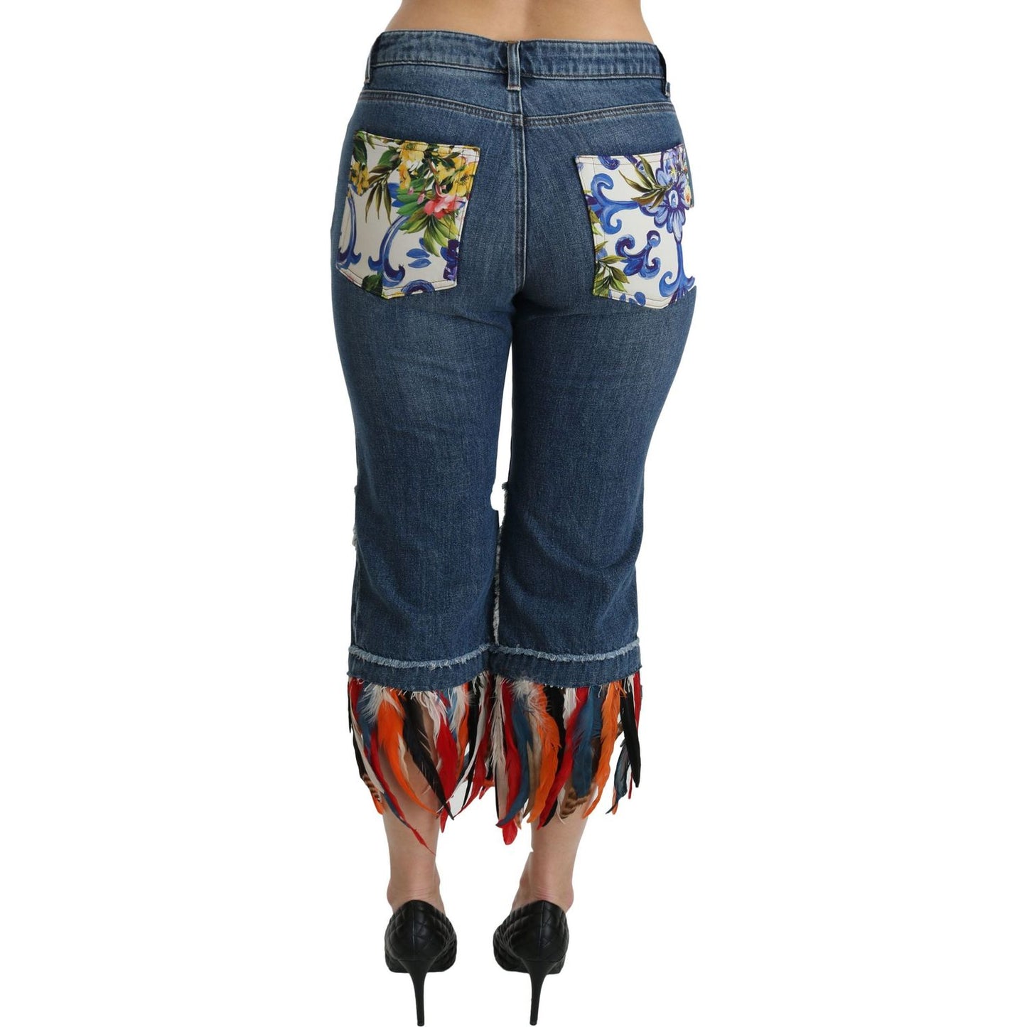 Dolce & Gabbana Chic Low Waist Cropped Jeans Dolce & Gabbana Dark Slate Gray