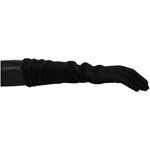 Dolce & Gabbana Black Gray Mid Arm Length Mittens Wool Gloves LB1021-7.5