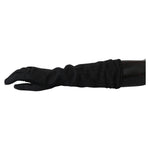 Dolce & Gabbana Black Gray Mid Arm Length Mittens Wool Gloves LB1021-7.5