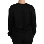 Dolce & Gabbana Black Cotton Crewneck Pullover Sweater TSH4422-38