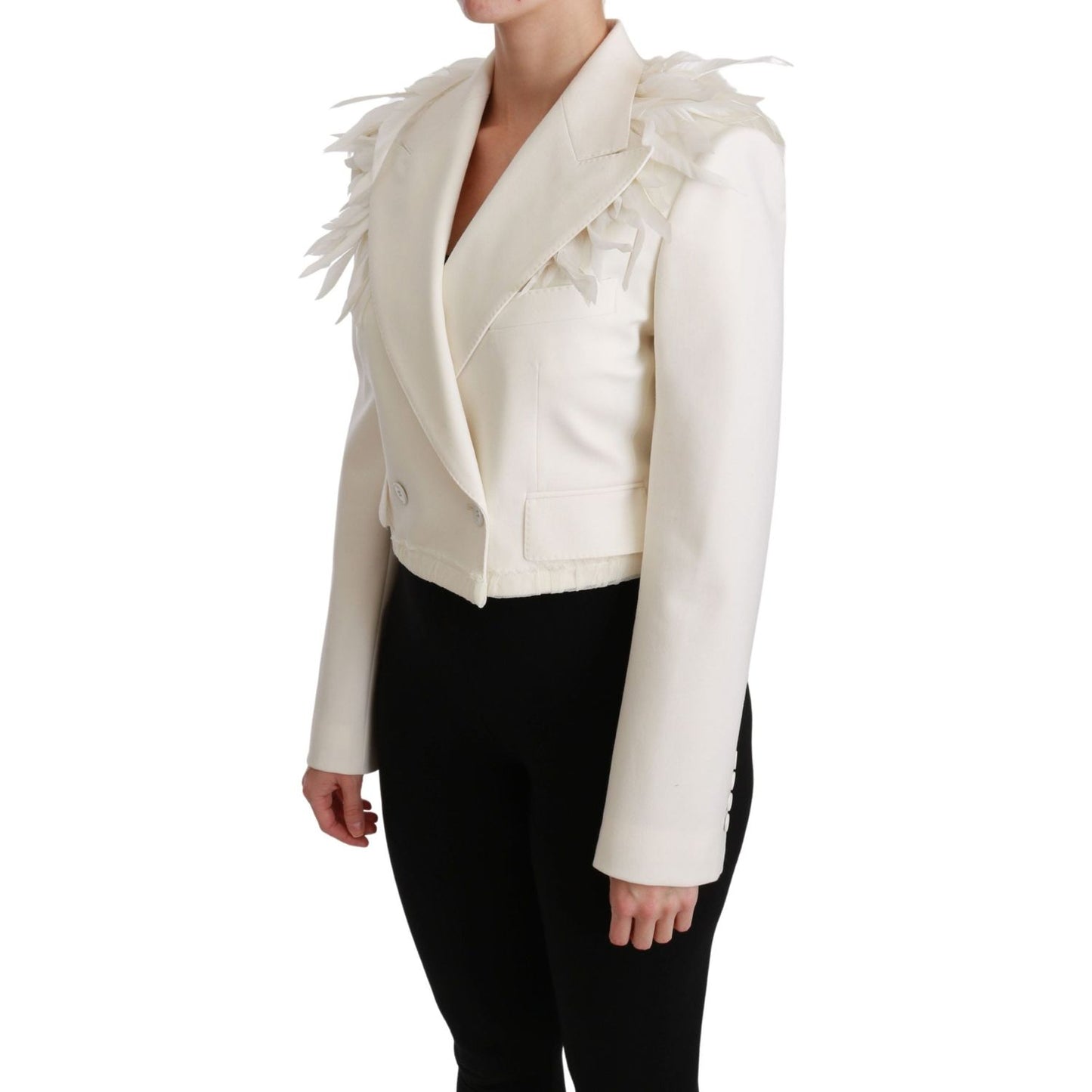 Dolce & Gabbana Elegant White Double Breasted Blazer Jacket Dolce & Gabbana Black