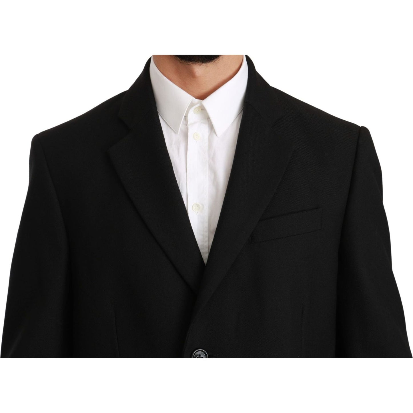 Dolce & Gabbana Elegant Black Wool Formal Blazer Blazer Jacket Dolce & Gabbana Black