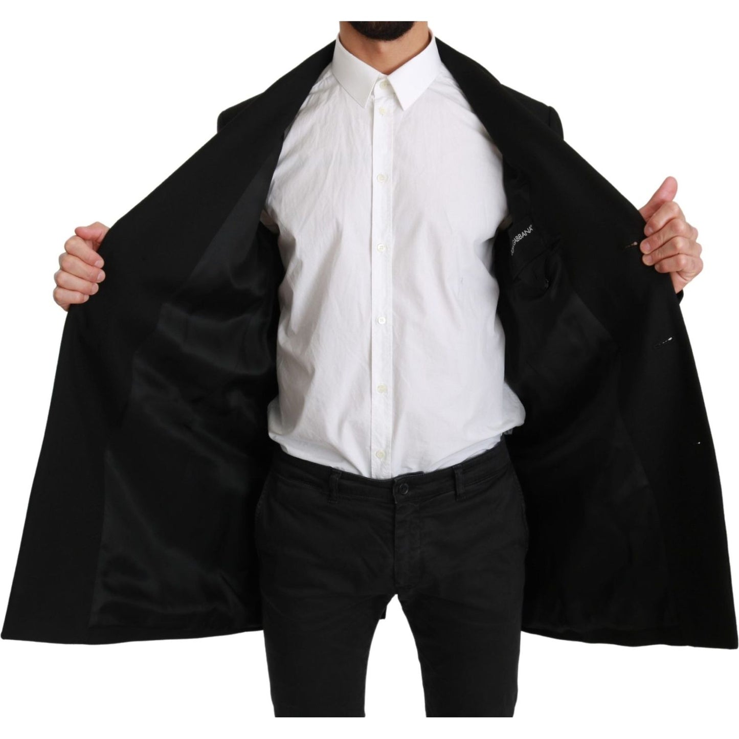 Dolce & Gabbana Elegant Black Wool Formal Blazer Blazer Jacket Dolce & Gabbana Black