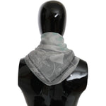 Costume National Gray Silk Shawl Foulard Wrap Scarf MS1657