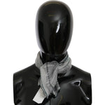 Costume National Gray Silk Shawl Foulard Wrap Scarf MS1657