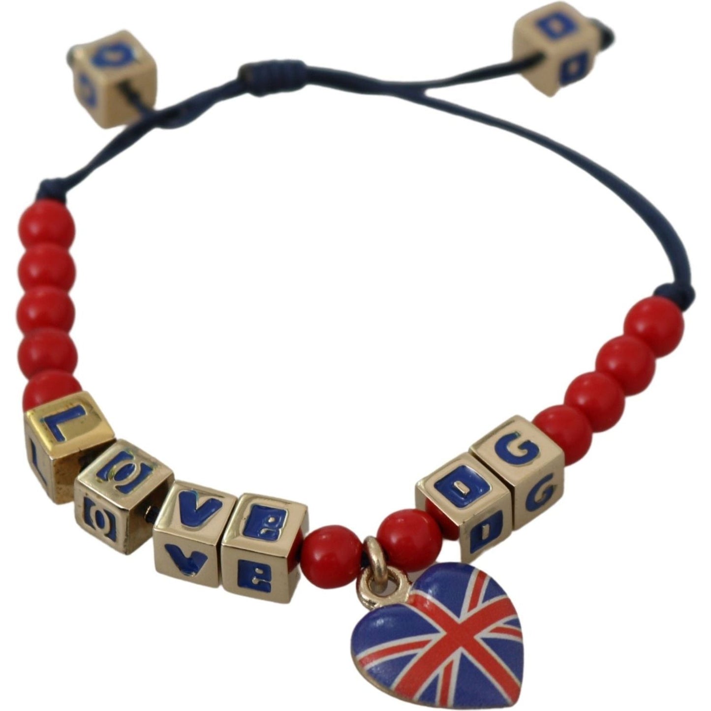 Dolce & Gabbana Elegant Blue Red Glass Cotton Blend Bracelet Bracelet Dolce & Gabbana Sienna