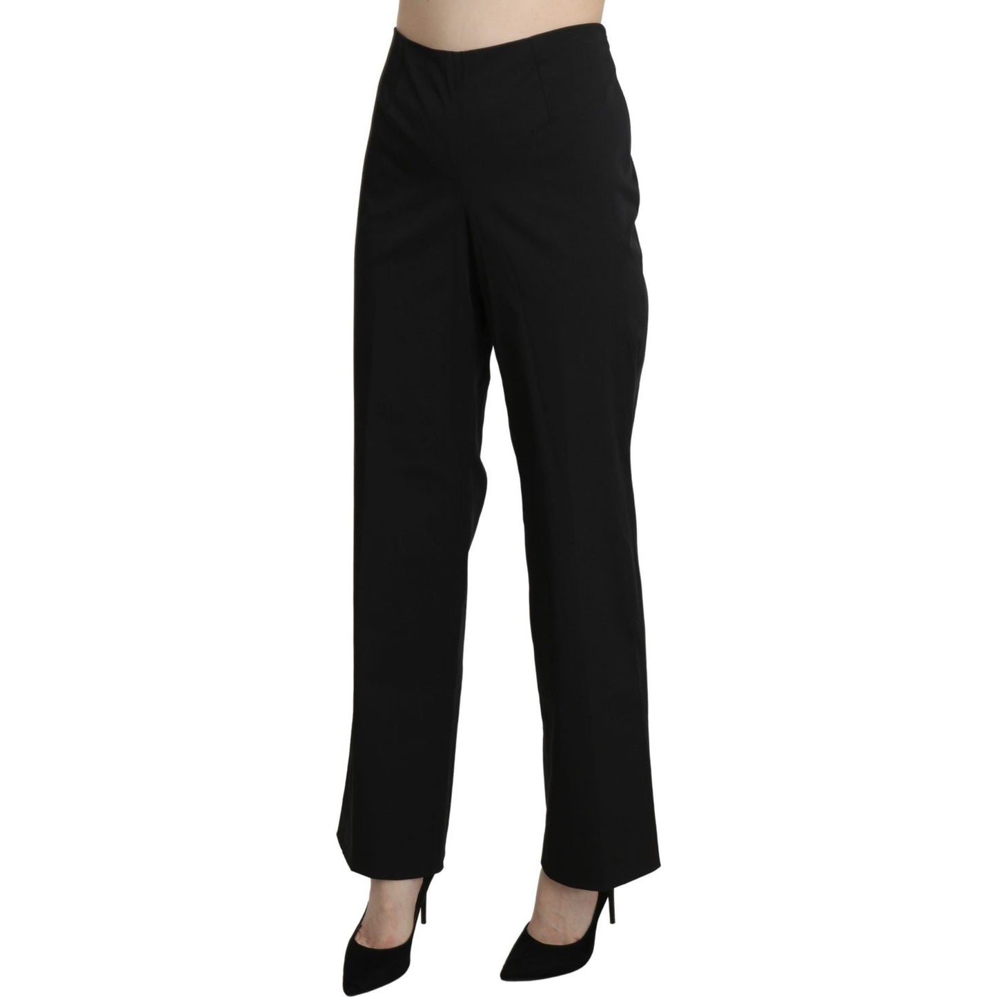 BENCIVENGA Black High Waist Straight Dress Trouser Pants PAN71324-46