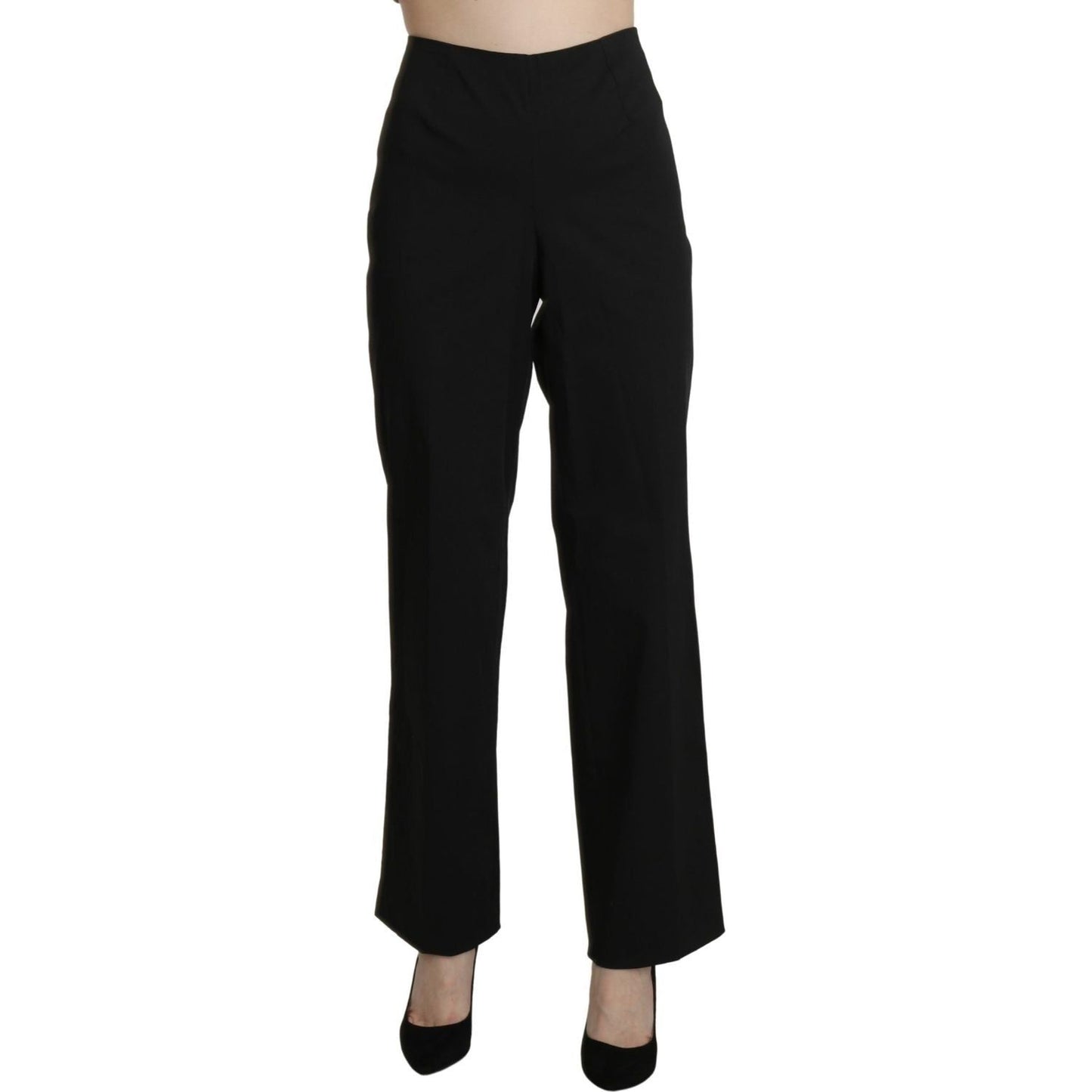 BENCIVENGA Black High Waist Straight Dress Trouser Pants PAN71324-46