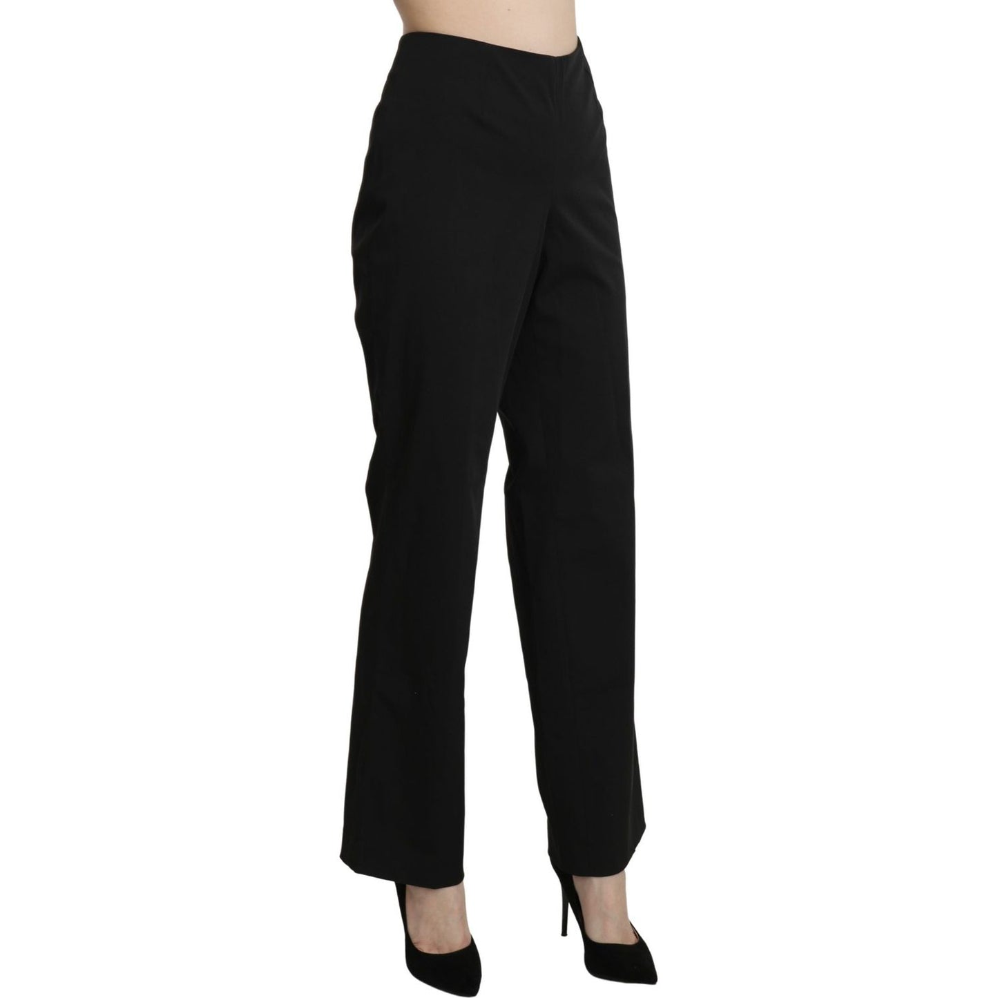 BENCIVENGA Black High Waist Straight Dress Trouser Pants PAN71324-46