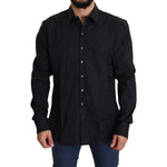 Dolce & Gabbana Black Cotton Stretch Dress SICILIA Shirt TSH5479-38