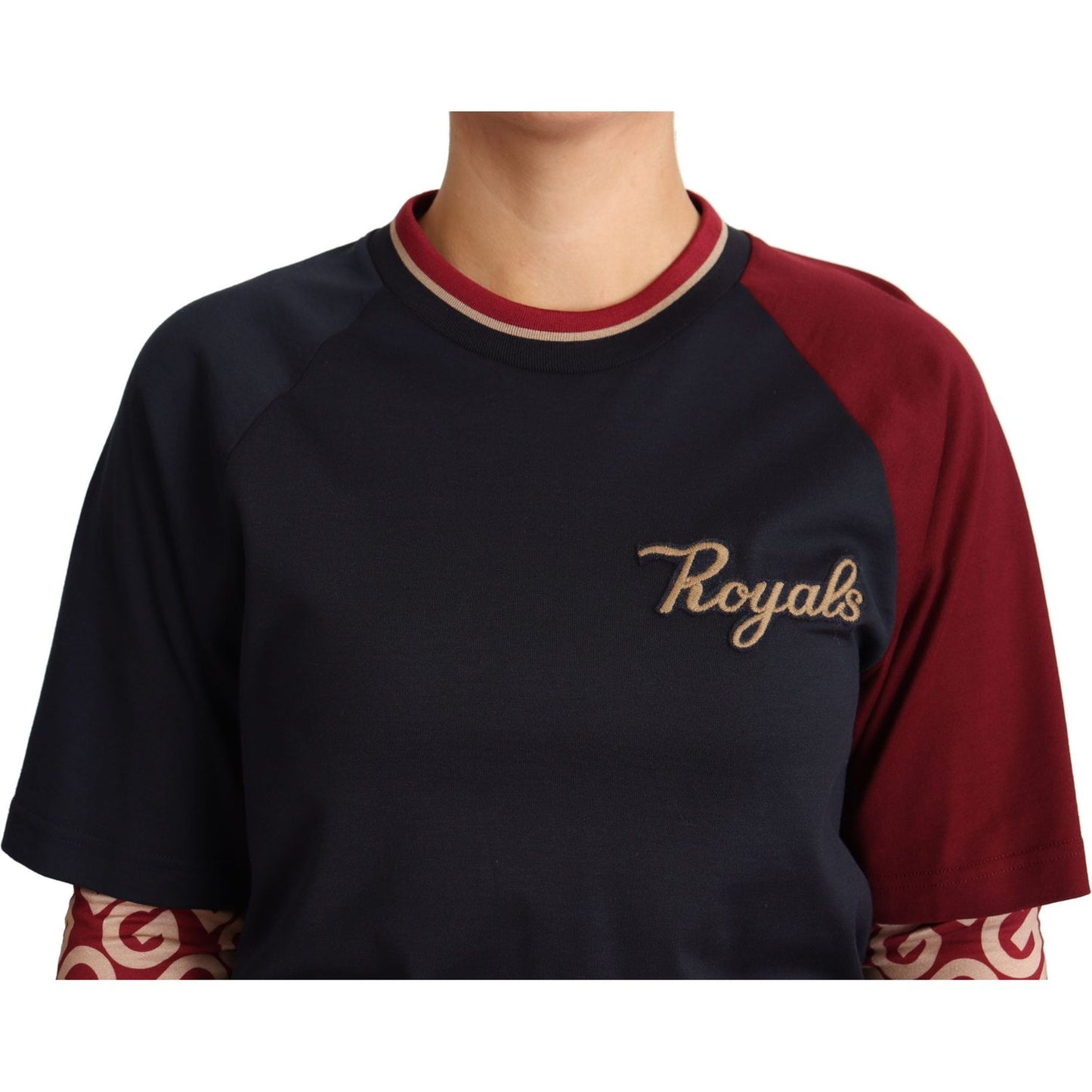 Dolce & Gabbana Multicolor Royals Cotton Crewneck Sweater Dolce & Gabbana Black
