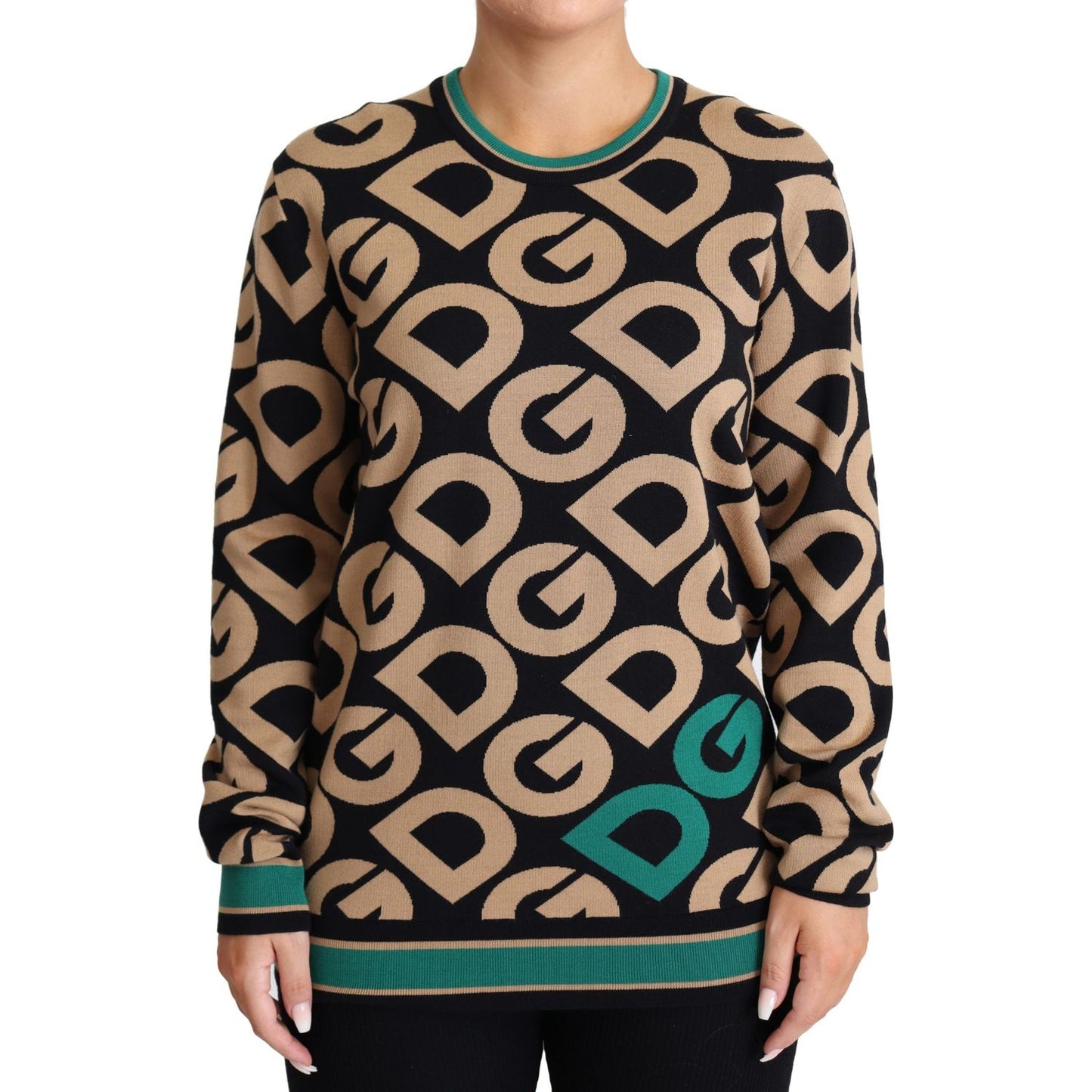 Dolce & Gabbana Elegant Multicolor Wool Blend Sweater Dolce & Gabbana Dark Slate Gray