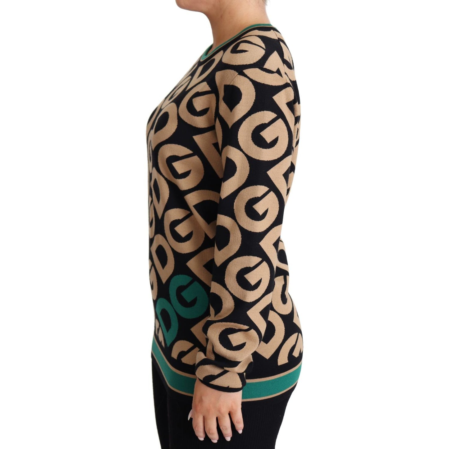 Dolce & Gabbana Elegant Multicolor Wool Blend Sweater Dolce & Gabbana Tan