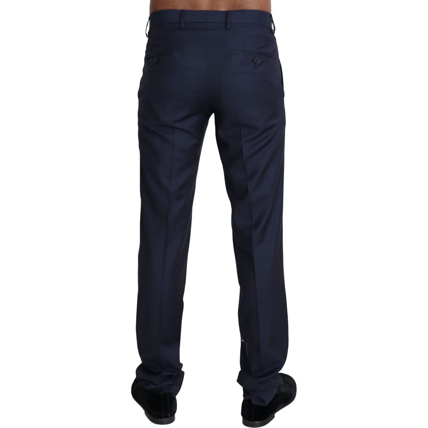 Dolce & Gabbana Elegant Slim Fit Wool Blend Dress Pants Dolce & Gabbana Dark Slate Gray
