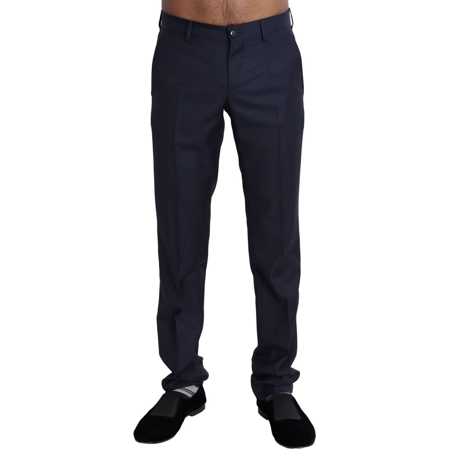 Dolce & Gabbana Elegant Slim Fit Wool Blend Dress Pants Dolce & Gabbana Black
