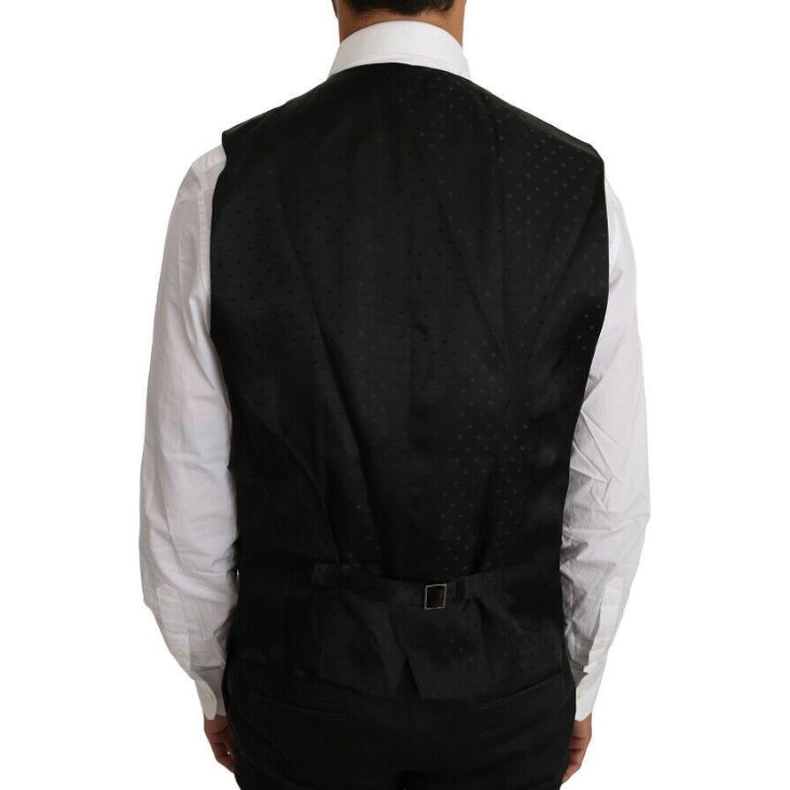 Dolce & Gabbana Elegant Black Formal Wool Blend Vest Dolce & Gabbana Gray