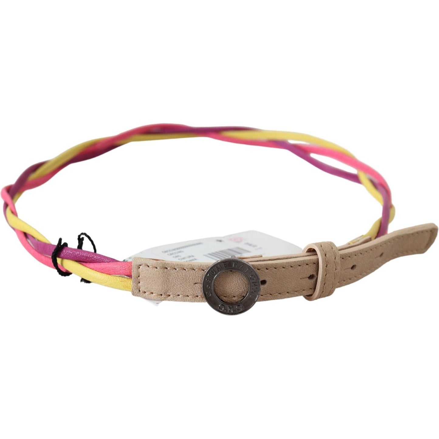 Costume National Multicolor Twisted Faux Leather Belt Belt Costume National Rosy Brown