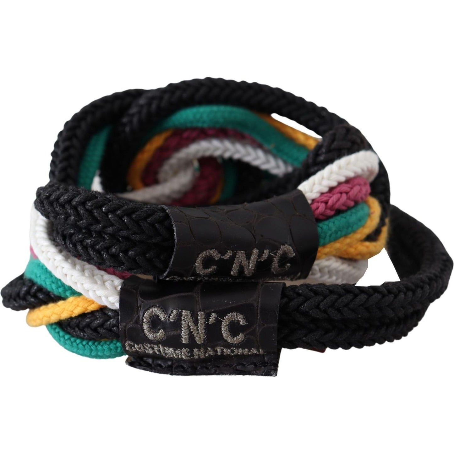 Costume National Chic Multicolor Twisted Rope Belt Belt Costume National Black