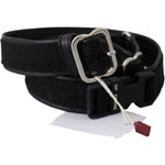 GF Ferre Black Leather Silver Chrome Metal Buckle Belt BEL8056-80
