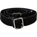 GF Ferre Black Leather Silver Chrome Metal Buckle Belt BEL8056-80