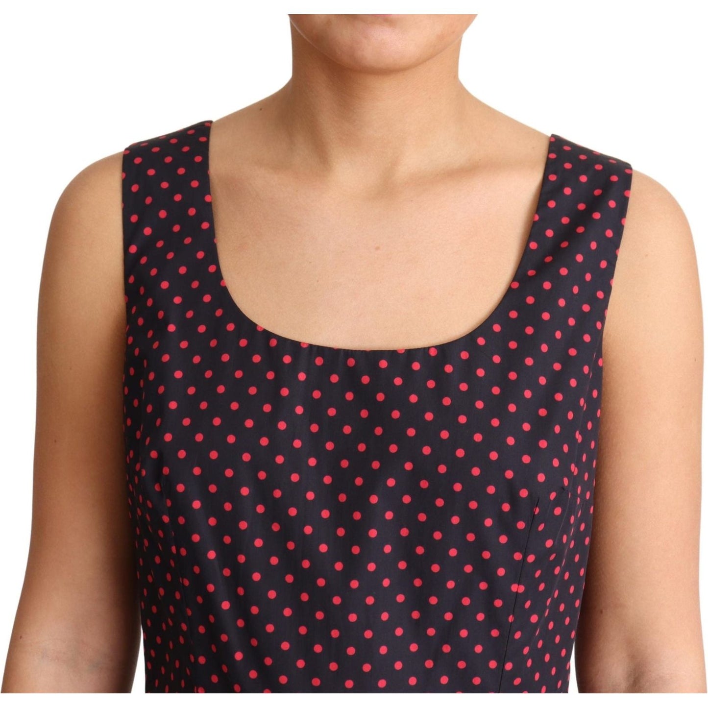 Dolce & Gabbana Chic Polka Dotted A-Line Sleeveless Dress Dolce & Gabbana Tan