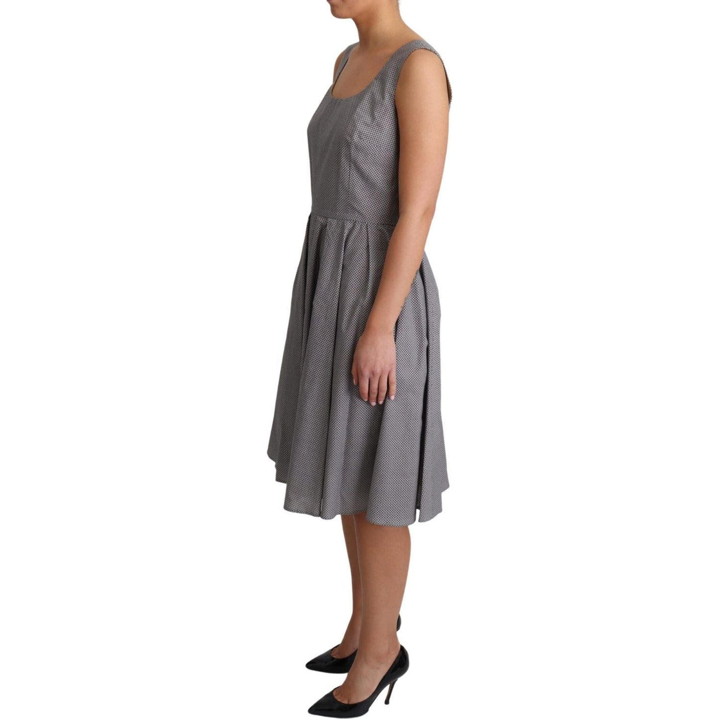 Dolce & Gabbana Sleeveless Geometric A-Line Dress Dolce & Gabbana Dim Gray