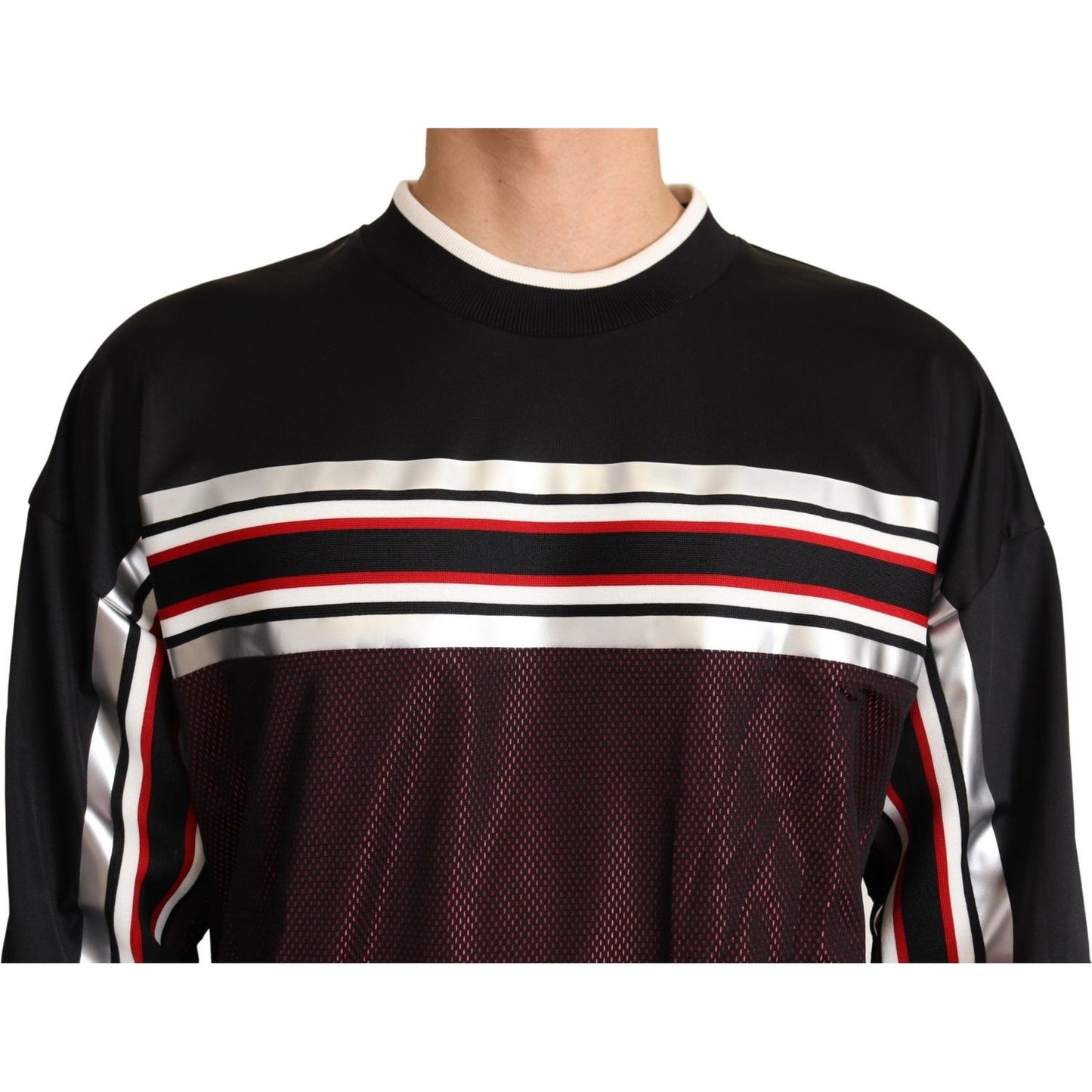Dolce & Gabbana Elegant Crewneck Pullover Sweater in Black Dolce & Gabbana Gray