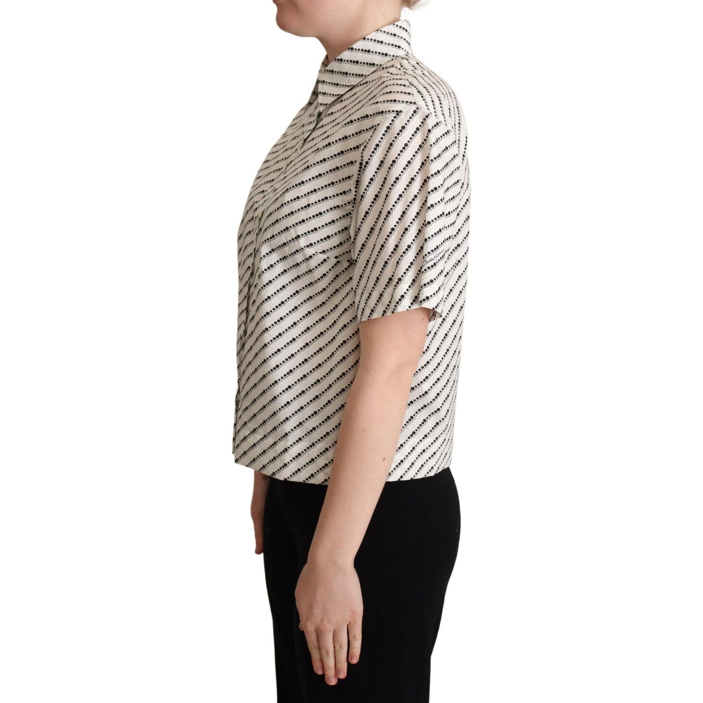 Dolce & Gabbana Elegant Dotted Cotton Polo Top Dolce & Gabbana Rosy Brown