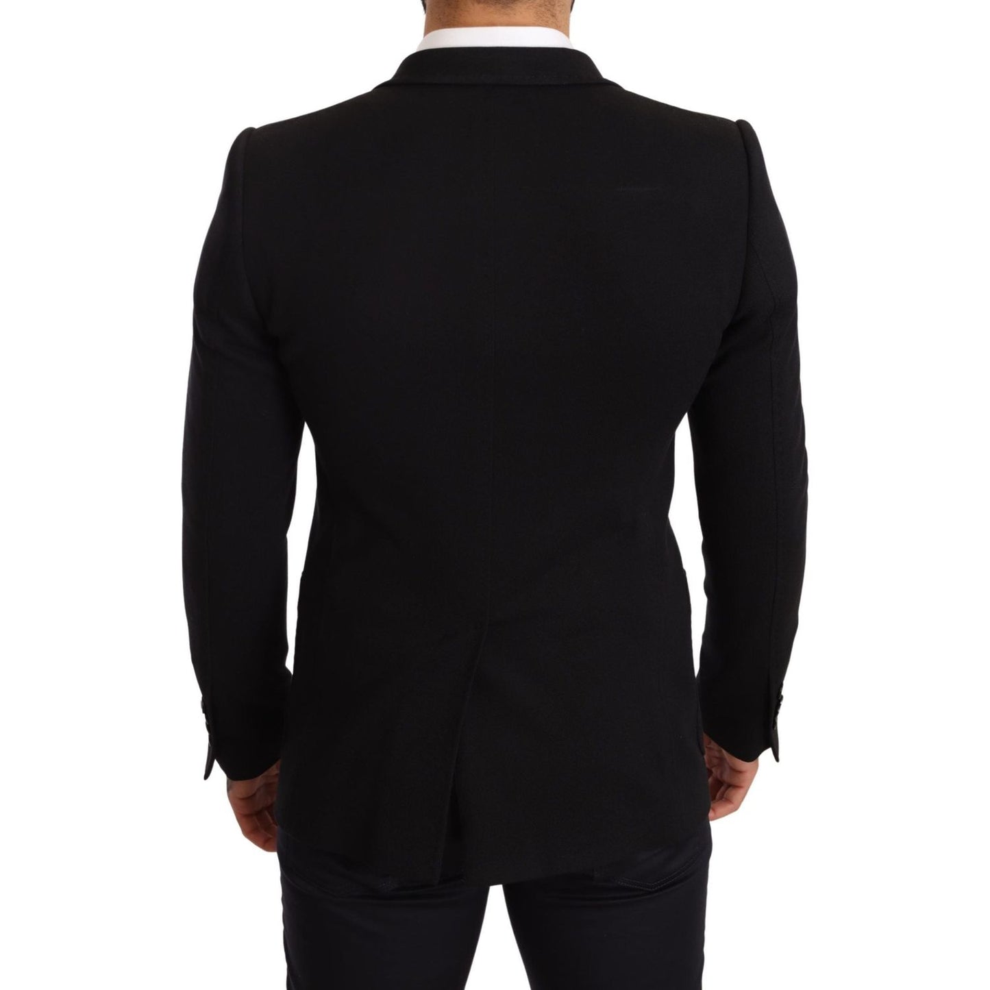 Dolce & Gabbana Elegant Slim Fit Black Cotton Blazer Dolce & Gabbana Black