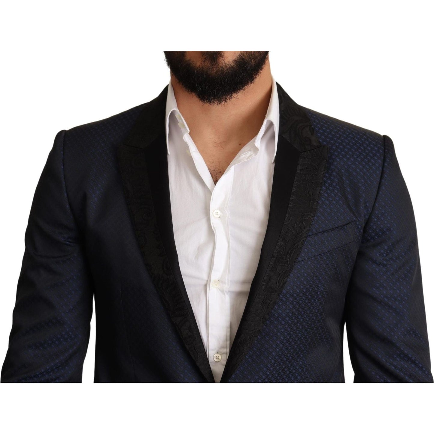 Dolce & Gabbana Elegant Blue Slim Fit Martini Blazer Dolce & Gabbana Gray