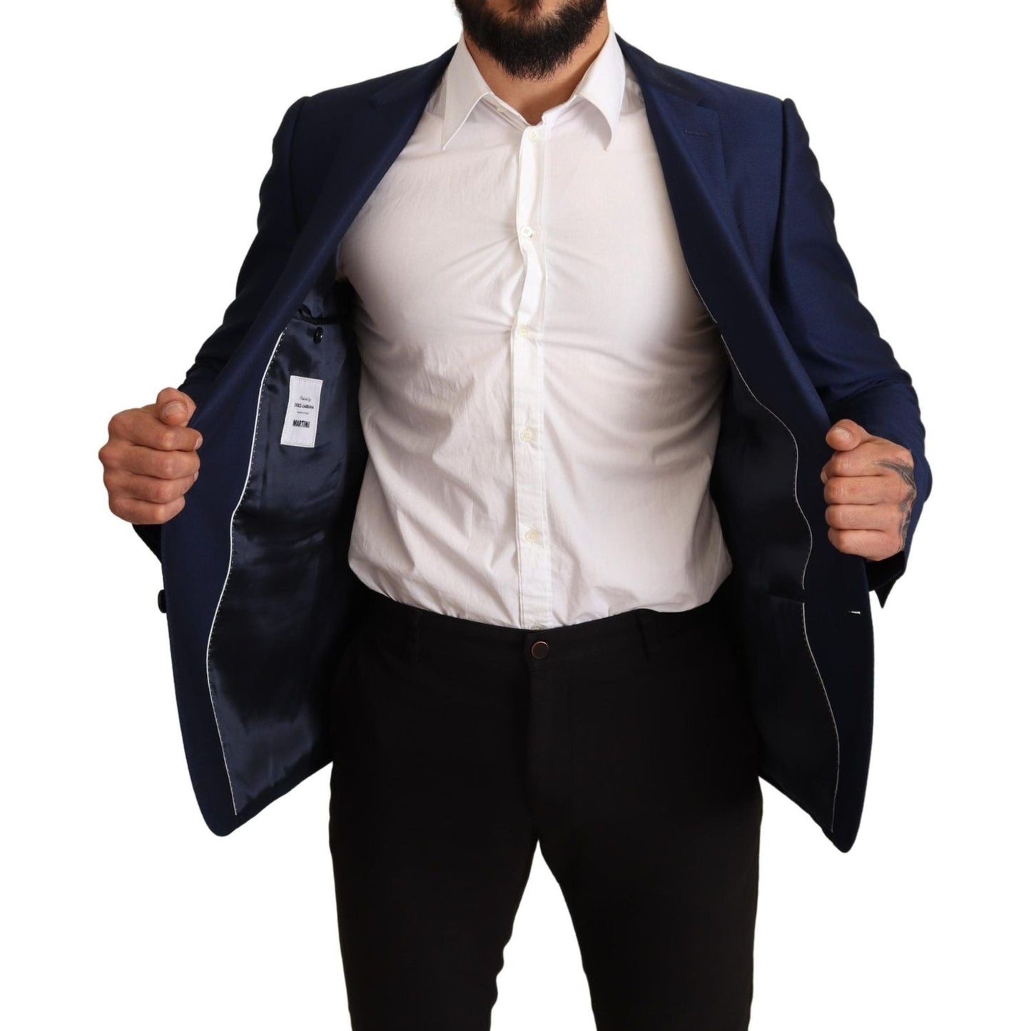Dolce & Gabbana Navy Blue Virgin Wool Martini Blazer Dolce & Gabbana Black