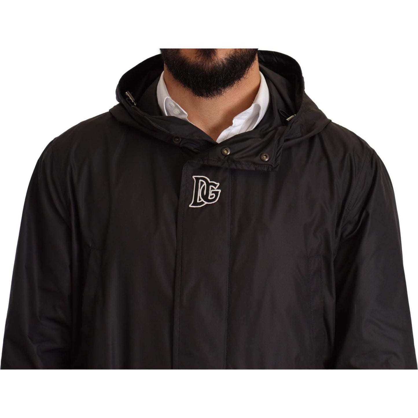 Dolce & Gabbana Elegant Black Hooded Blouson Jacket Dolce & Gabbana Black