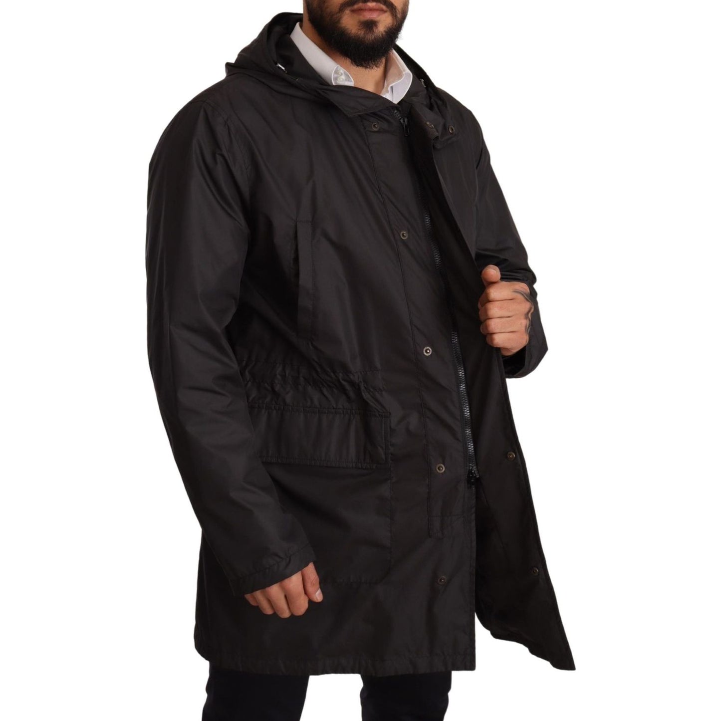 Dolce & Gabbana Elegant Black Hooded Blouson Jacket Dolce & Gabbana Black