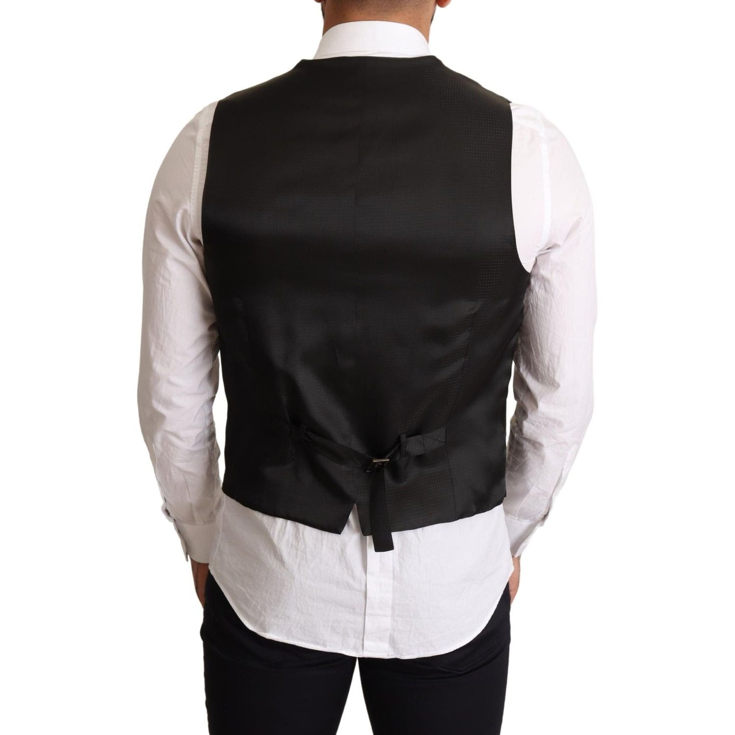 Dolce & Gabbana Elegant Black Formal Dress Vest Vest Jacket Dolce & Gabbana Black