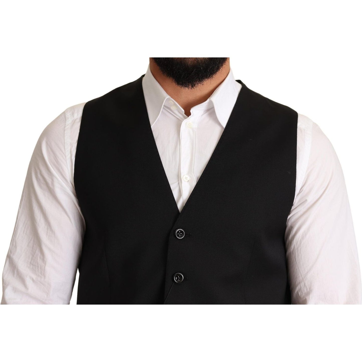 Dolce & Gabbana Elegant Black Formal Dress Vest Vest Jacket Dolce & Gabbana Light Gray