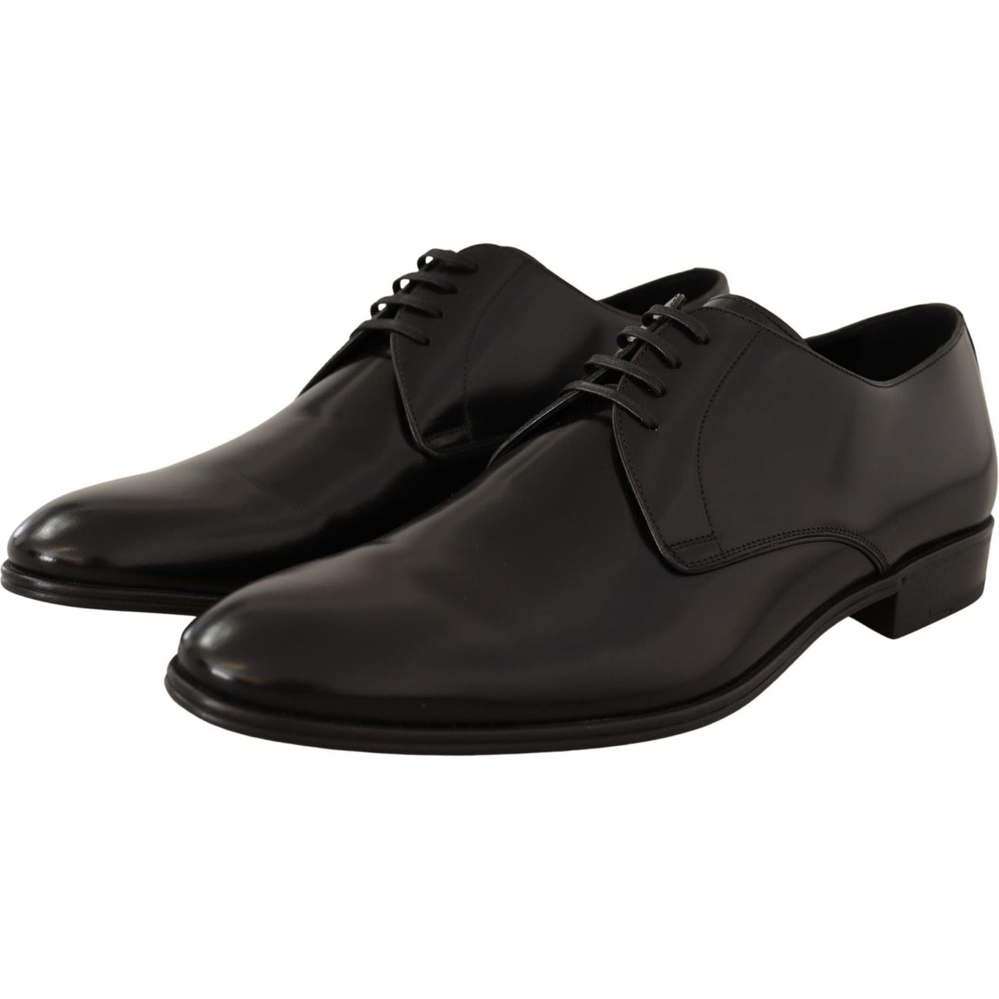 Dolce & Gabbana Elegant Black Leather Derby Shoes