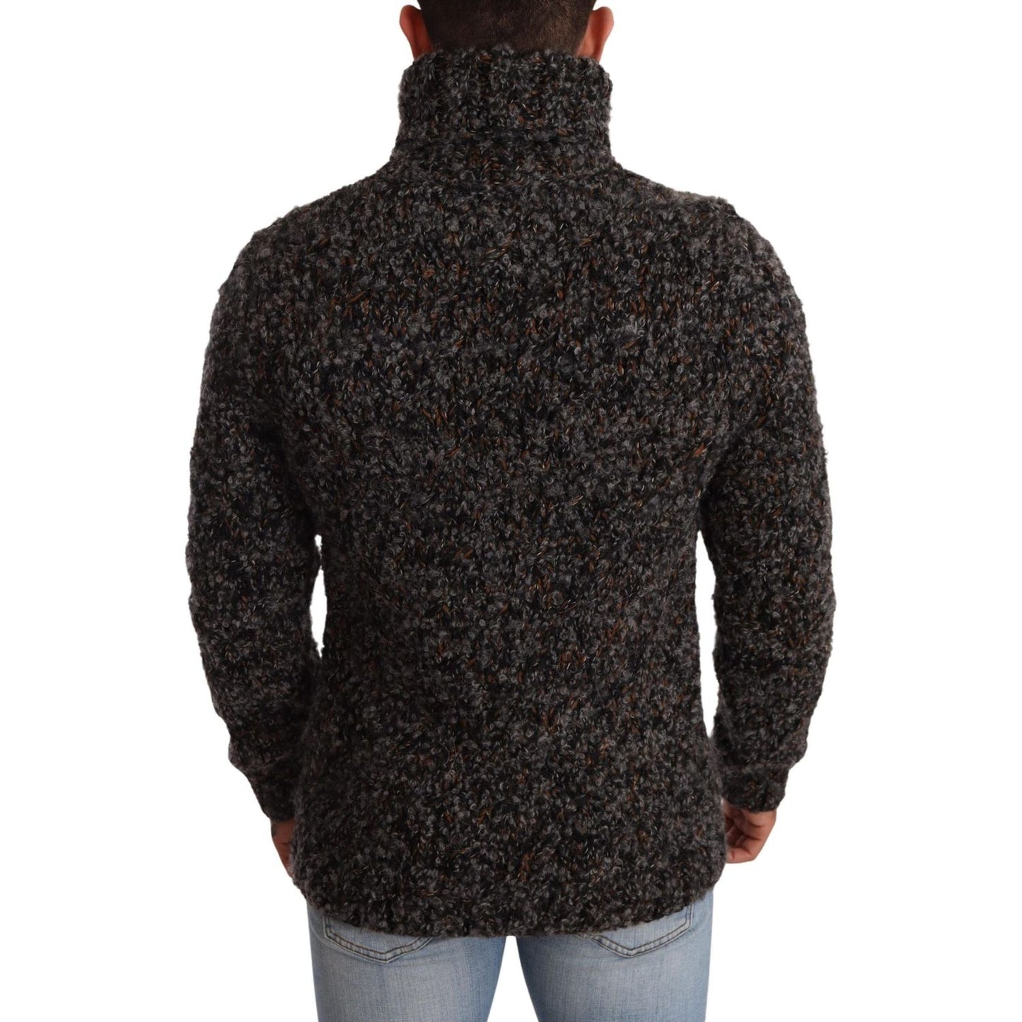 Dolce & Gabbana Elegant Speckled Turtleneck Wool-Blend Sweater Dolce & Gabbana Black