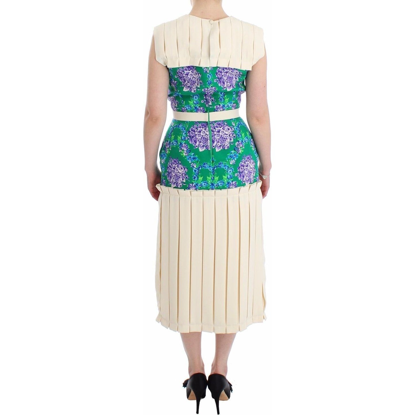Caterina Gatta Chic Artisan Sleeveless Multicolor Dress WOMAN DRESSES Caterina Gatta Light Gray