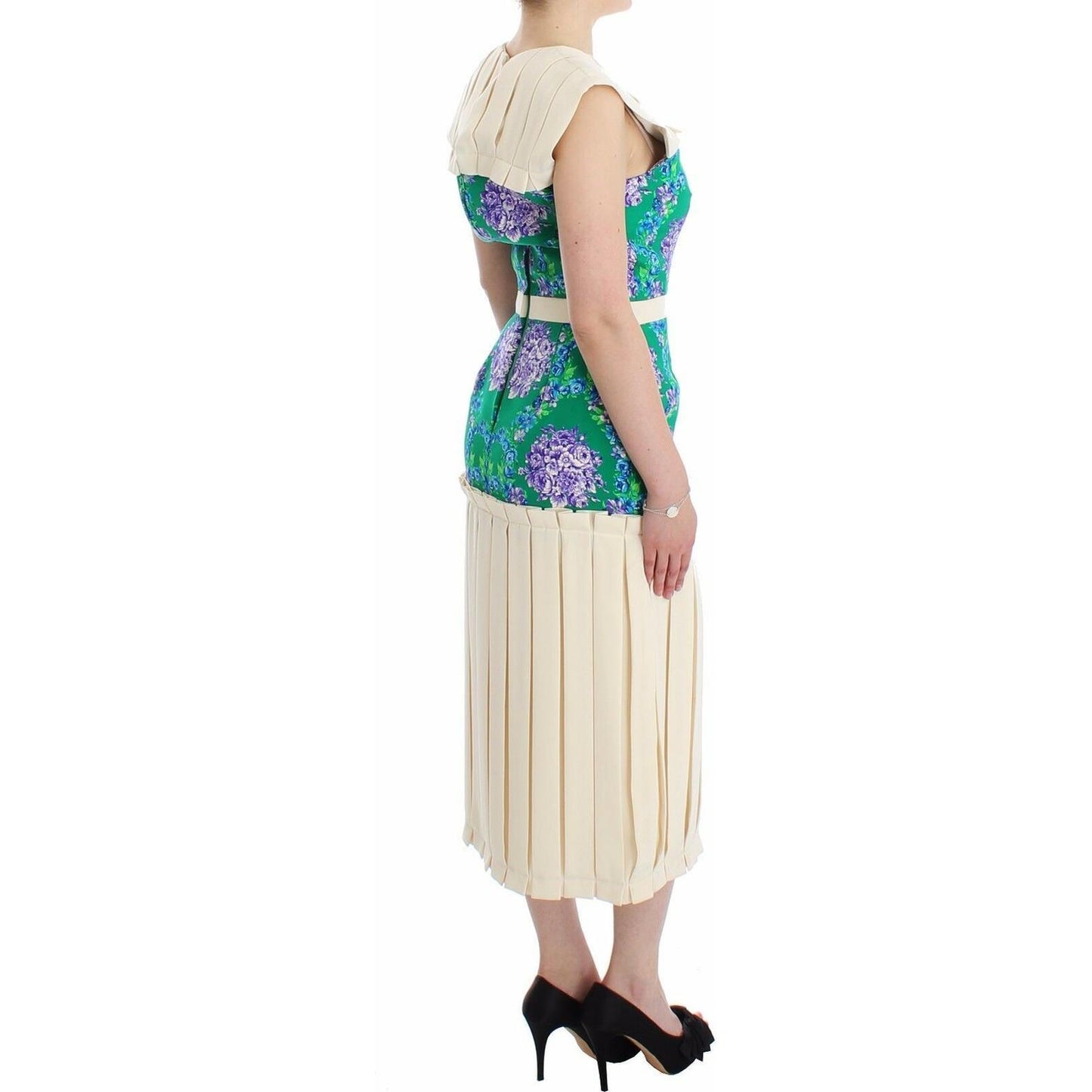 Caterina Gatta Chic Artisan Sleeveless Multicolor Dress WOMAN DRESSES Caterina Gatta Light Gray